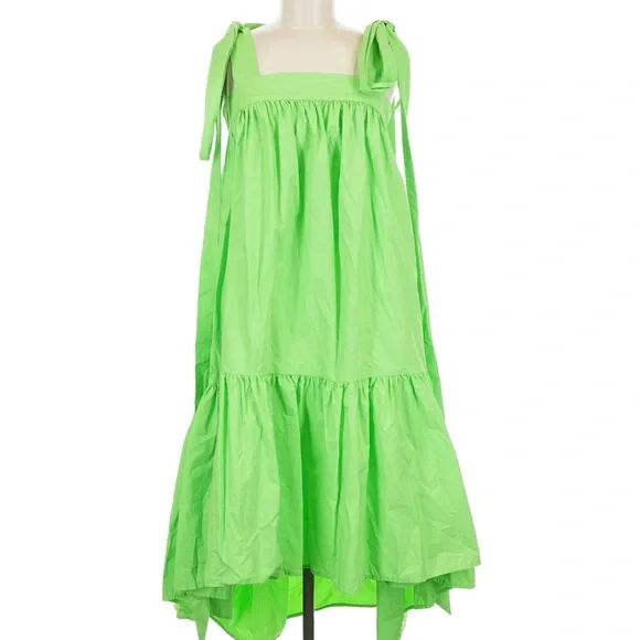 Christopher John Rogers for Target High Low Lime Green Swing Dress - Picture 2 of 2